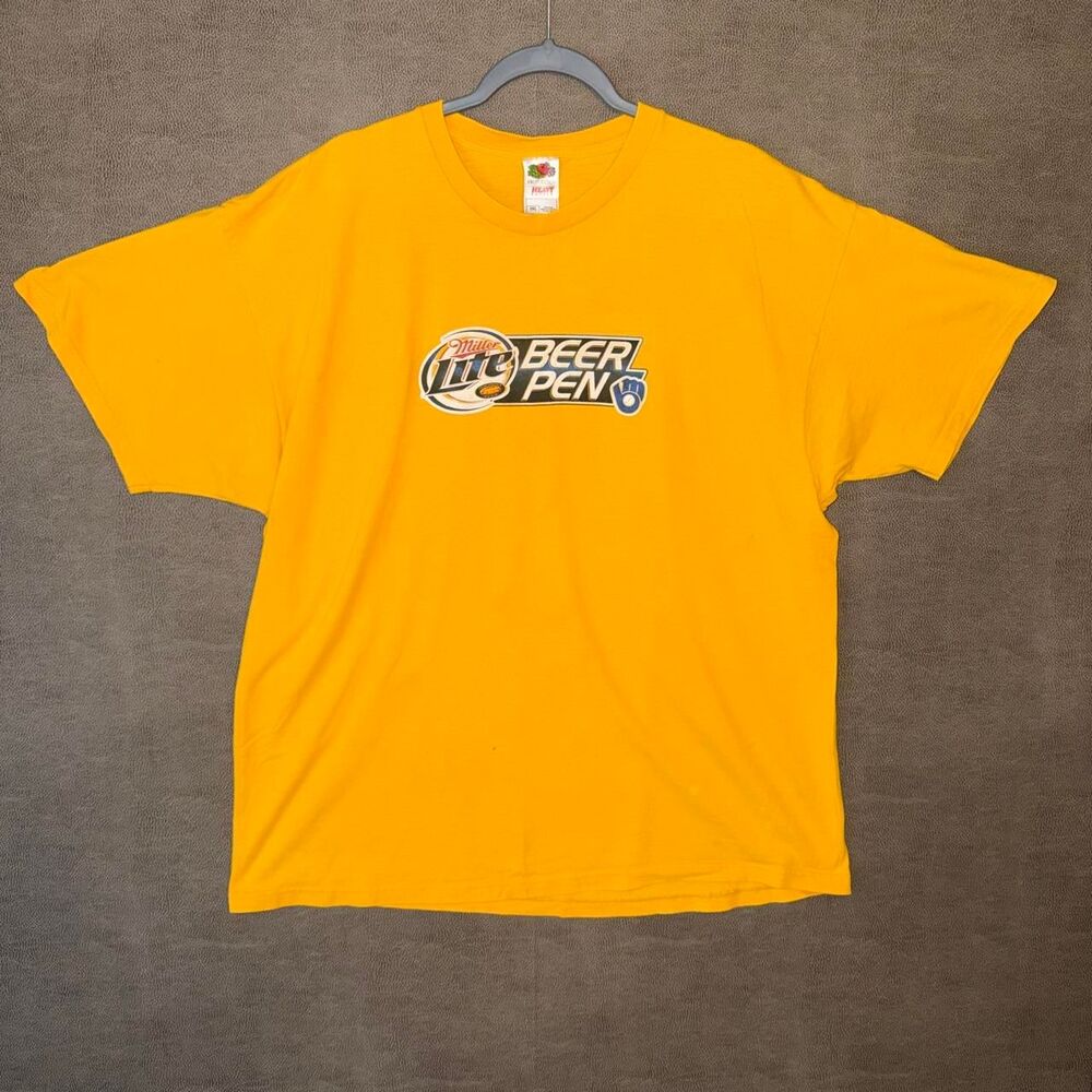 Vintage Fruit of the Loom 2000s Miller Lite Beer Pen Tee